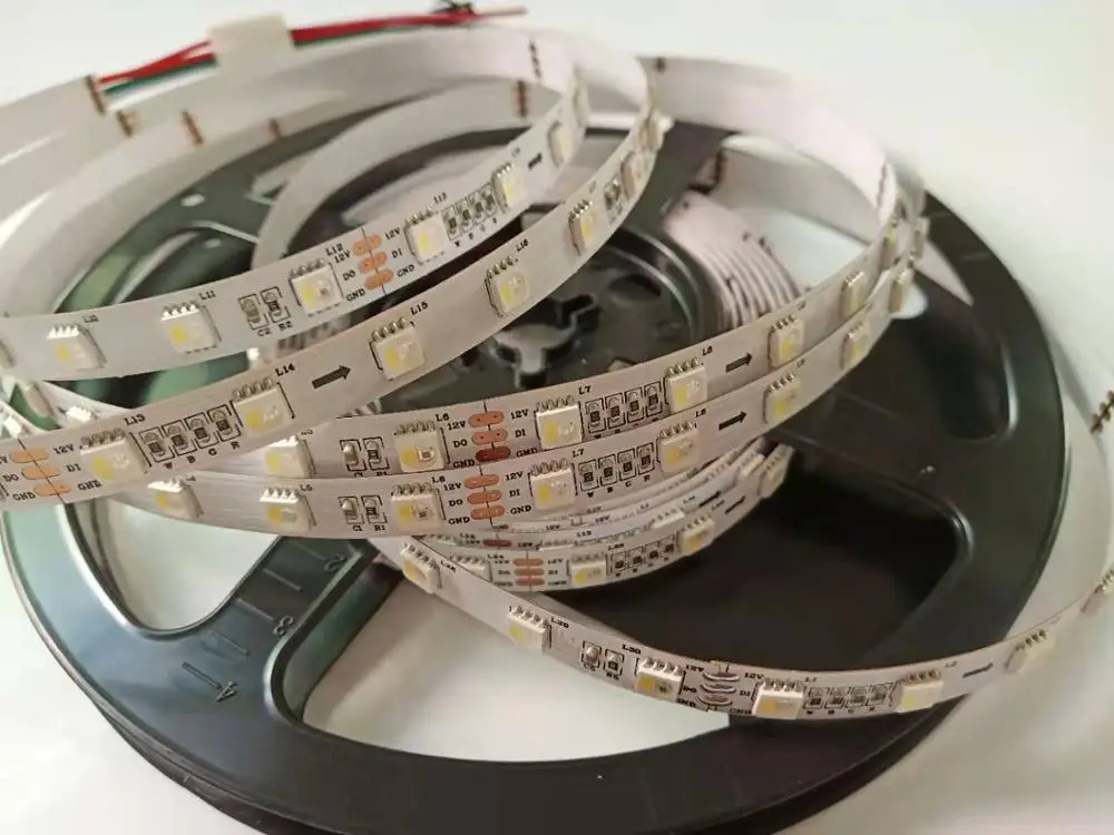 

DC 24V SK6812RGBW LED Strip Light RGBW-P8 White PCB 60leds/10 Pixels/m Flexible Tape Light