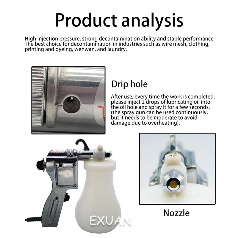 Electric Nozzle Textile Spot Cleaning Gun Spot Removing Clothing Decontamination Gun Cleaning Gun Tools Oil Stains Water Torch