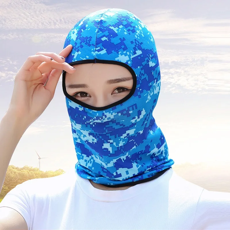 Cycling Motorcycle Full Cover Face Mask Lycra Sun Ultra UV Protection Thin Camo Balaclava Hat