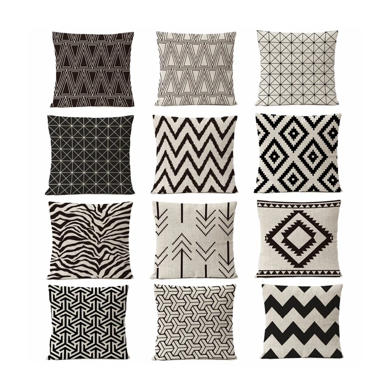 Czarny geometryczny Boho poszewka na poduszkę Bohemia strzałka poduszka dekoracyjna Sofa do domu poszewka na poduszkę — zdjęcie 2