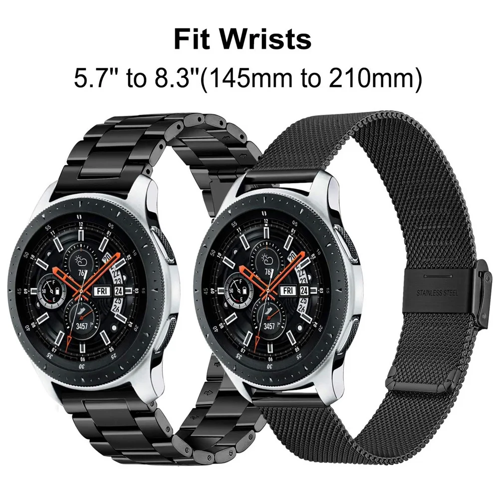 Für Samsung Galaxy uhr 46mm Getriebe S3 22mm 20mm edelstahl mesh Milanese armband set für active2 40 mm 44mm strap