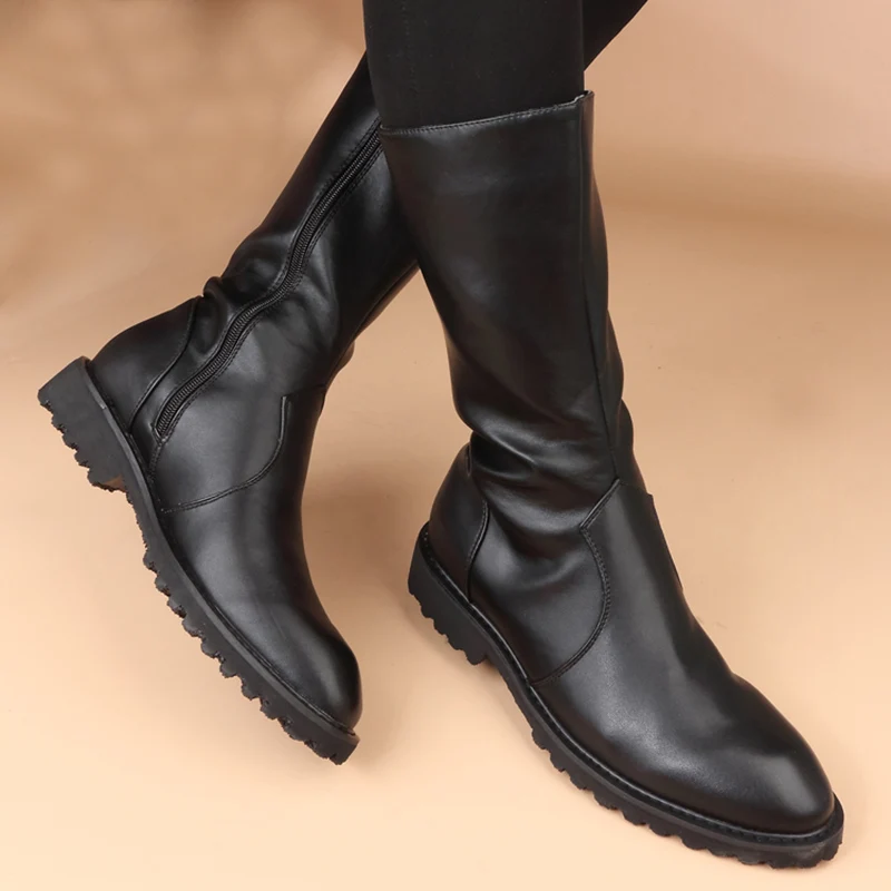 fashion knight boots for men casual soft leather shoes handsome motorcycle high boot black riding long botas hombre botines mans