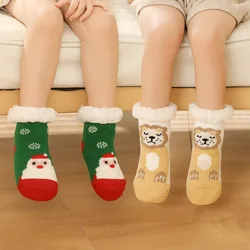 Children's Socks For Newborns Girls Boys Baby Anti-slip Child  Plus Thick Terry Warm Winter Cute Christmas Socks For Kids 0-6Y