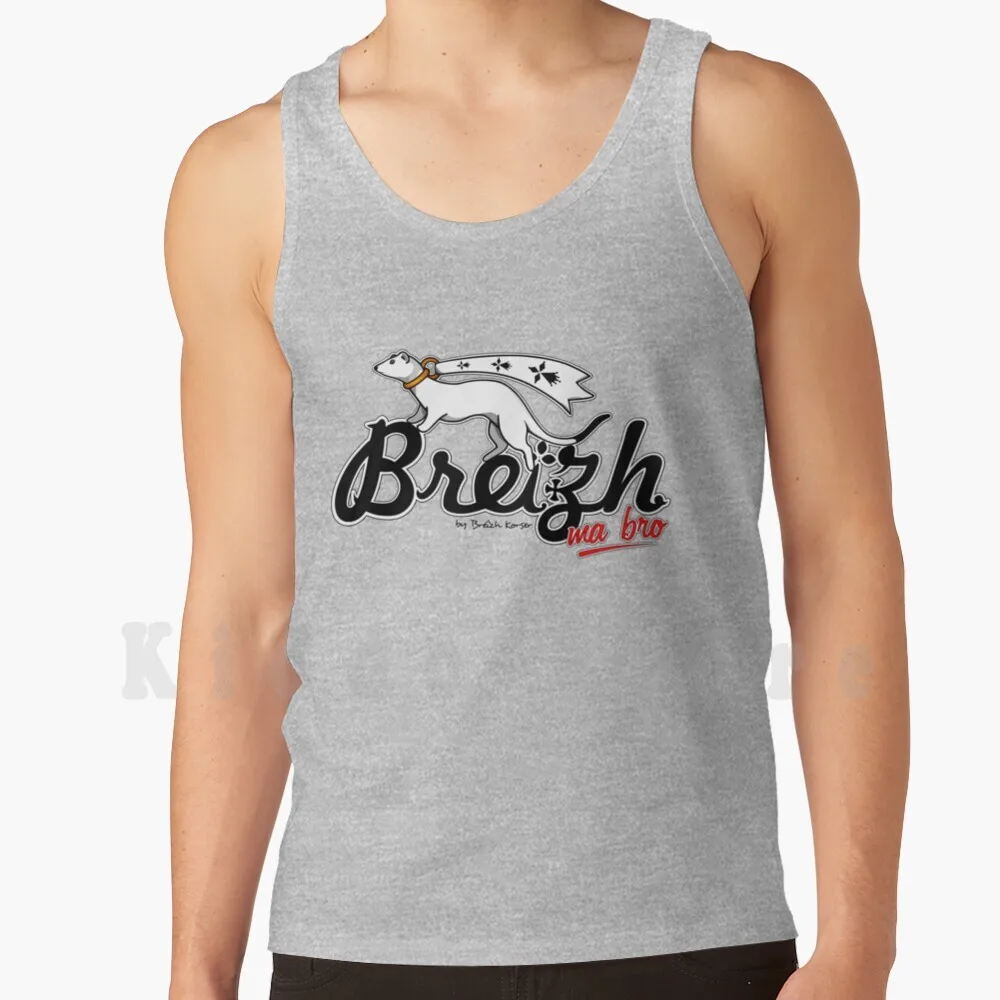 Breizh My Bro Tank Tops Vest Sleeveless Breizh My Bro Breizh Britain Ermine Breizh Korser Brittany Breton Bzh