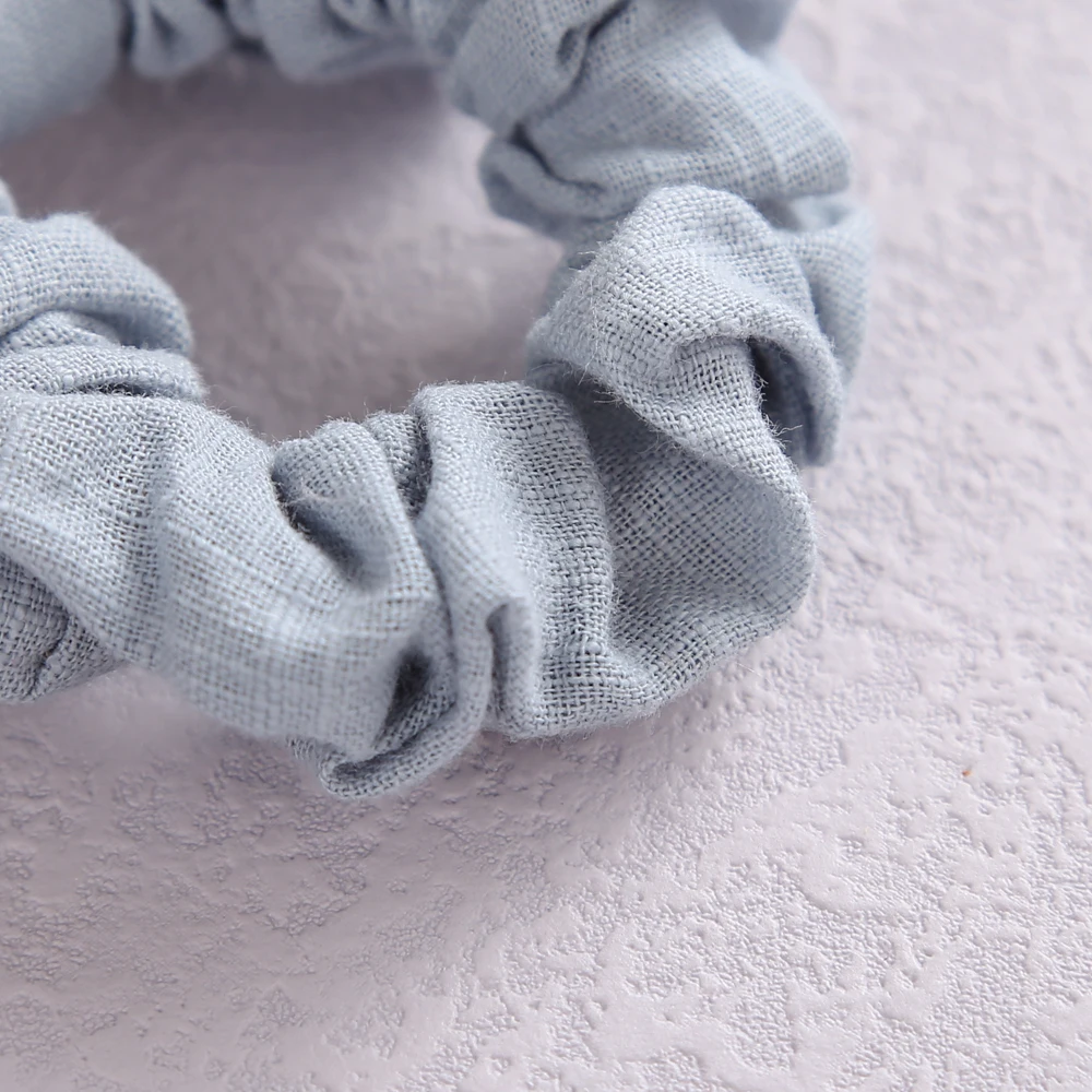 Solid Color Bow Linen Girls Elastic Hair Bands Long Ribbon Ponytail Scarf Hair Tie Women Scrunchies Girl Hair Accessories