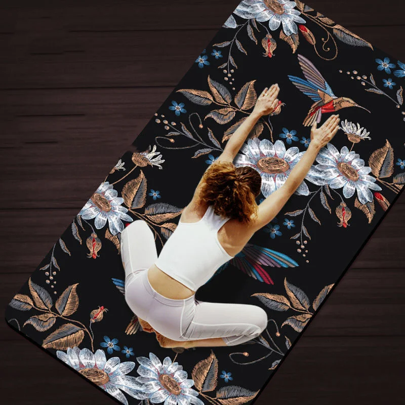 

High Quality Non-slip 183cm*80cm*6mm Large Yoga Mat Printed TPE Suede Fitness Gym Mats Sports Cushion Gymnastic Pilates Pads