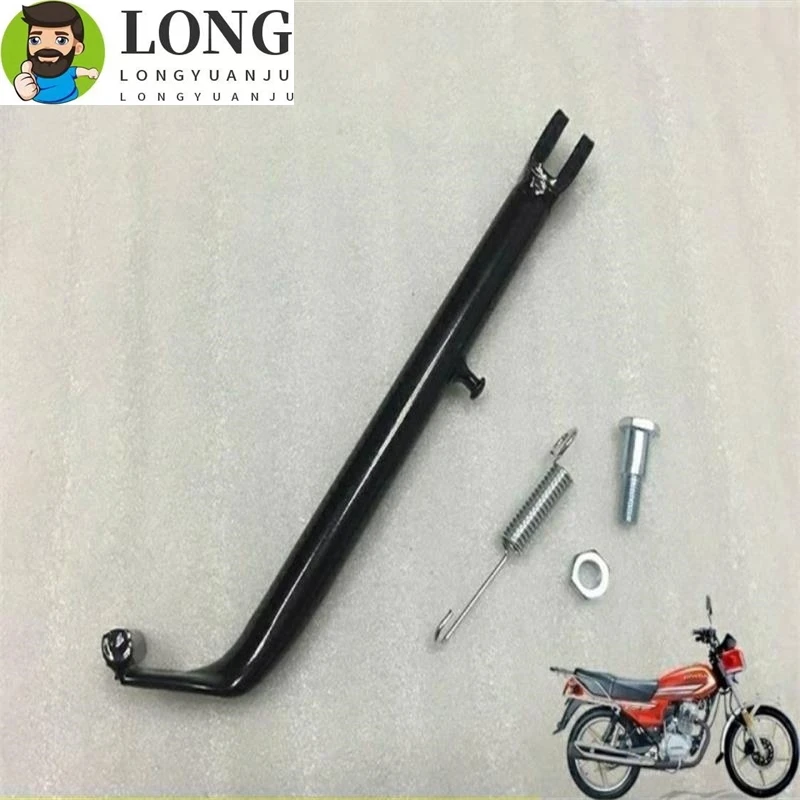 Motorcycle Black Side Kick Stand With Heavy Duty Foot Bracket Set With Spring Bolt Vintage for Honda WY125 WY 125 125cc