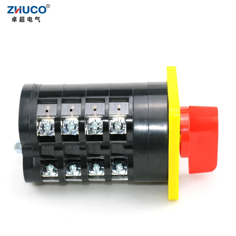 ZHUCO LW5D-16/D1044.4 Power Change 500V 16A 3 Positions ON OFF ON 4 Poles 16 Terminals Mains Selector Transfer Cam Switch