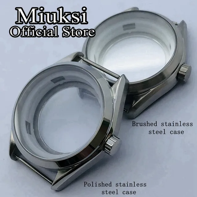 Miuksi 41mm srebrna koperta szafirowe szkło etui na zegarek pasuje do mechanizmu NH35 NH36 ETA 2836 Miyota 8205 8215 821A Mingzhu DG2813 3804