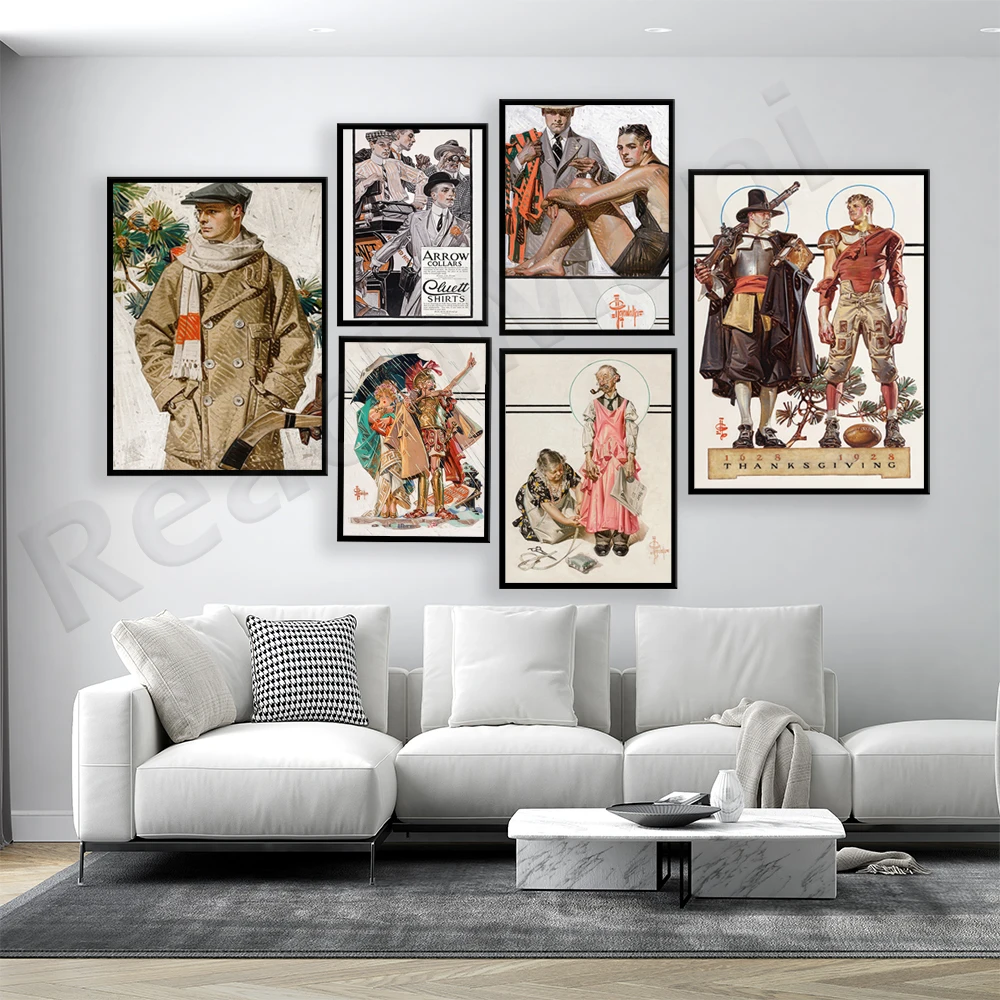 J.C. Leyendecker prints, Arrow Collars, Cluett shirts, retro elegant menswear, Publicité des années 1920 retro magazine poster