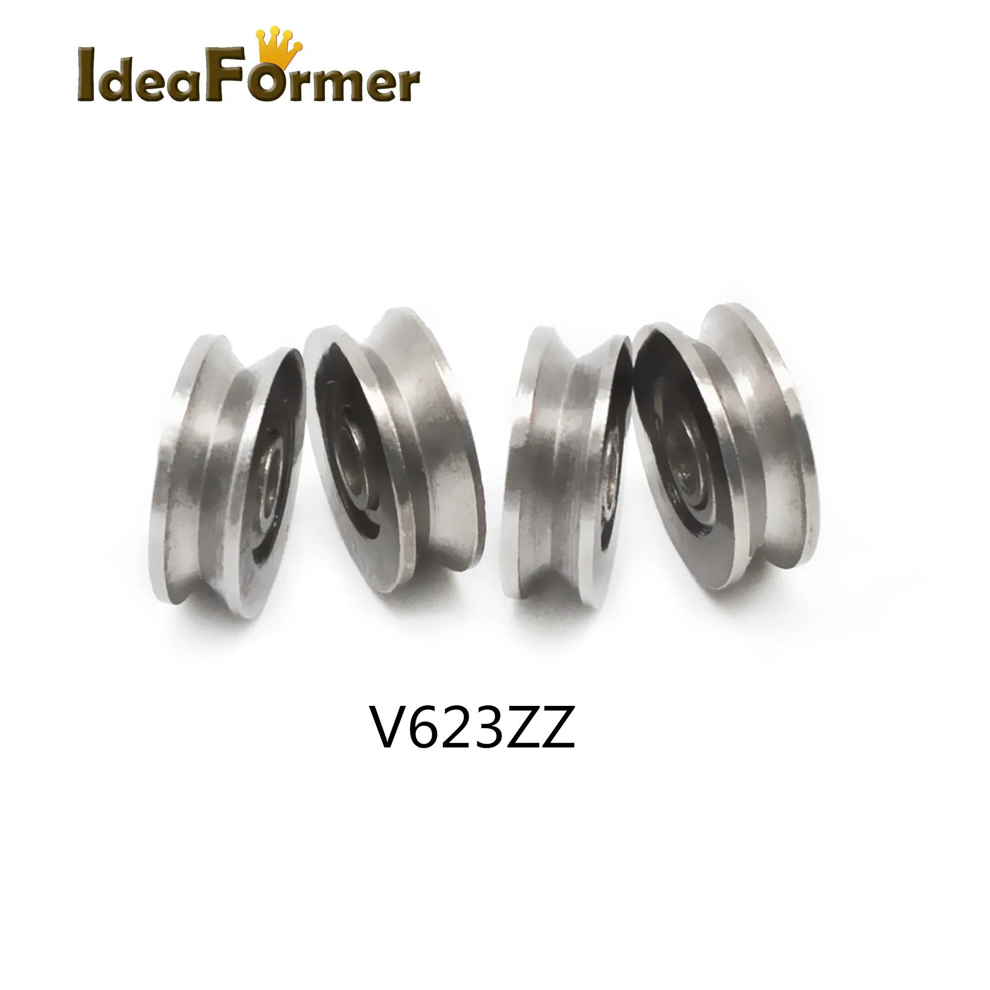 

10pcs V623ZZ 3x12x4mm V Groove Extruder Guide Wheel Carbon Steel Deep Groove Ball Bearing Guide Rail Bearing