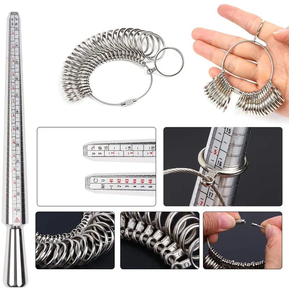 13pcs Ring Measuring Set Finger Gauge A Must-have DIY Kit for Jewelry Processing and Restoration Professionals