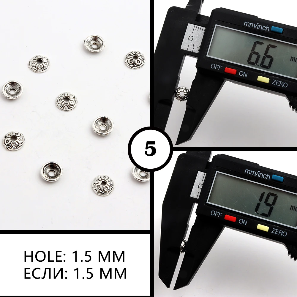 50 stücke Antike Kupfer Splitter Bronze Gold Runde Polygon Hohlen Form Metall Spacer Blume Perlen Kappen Für Schmuck Ketten, Der DIY – Detail 11