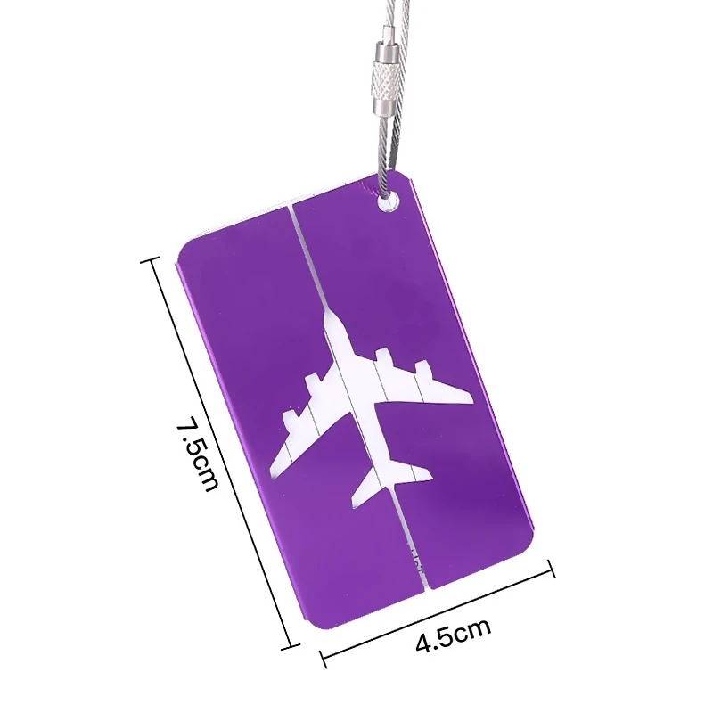 Round airplane shape Travel Accessories Creative Luggage Tag Baggage Name Tags Aluminium Alloy Luggage Tags