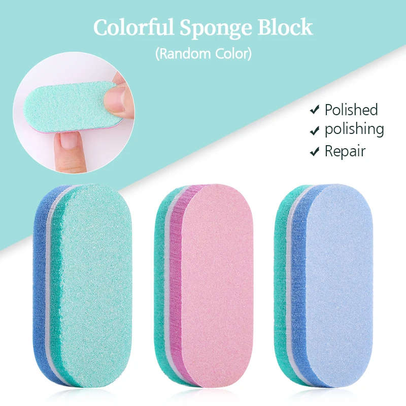 5/10/20pcs Mini Nail Sponge Files Buffer Block Buffing Sanding Nail File Pedicure Tools For Gel Polish Manicure Nail Accessories