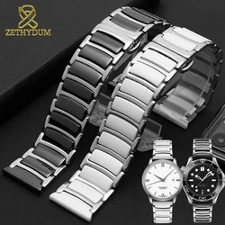 fashion Ceramic bracelet in stainless steel watchband 16 18mm 20mm 22mm watch strap women man wristwatches band Butterfly buckle