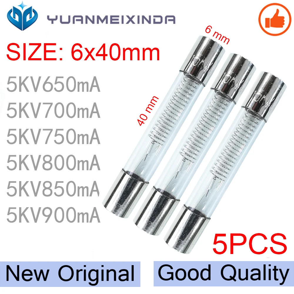 

5KV Special Microwave Oven Fuse 6*40mm 0.65A 0.7A 0.75A 0.8A 0.85A 0.9A 1A Glass Tube Fuse 5000V 700MA 6x40mm High-Pressure Fuse