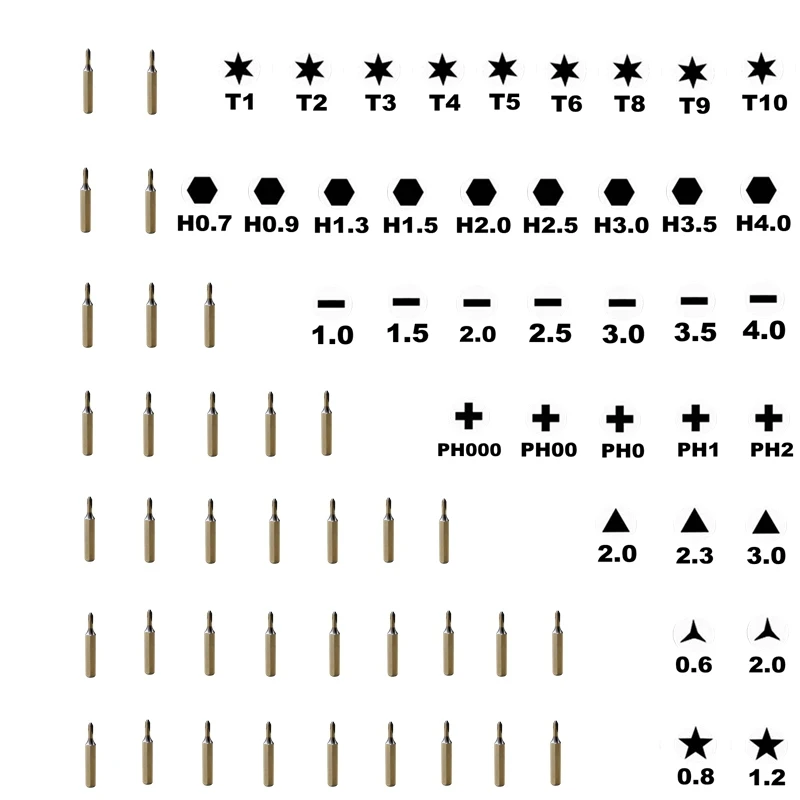 Wkrętak H4 Bits Torx T1 T2 T3 T4 T5 T6 Slotte phillips HEX Pentalobe P2 P5 do Huawei Macbook Air Pro iphone7/8/x/xr/xs max
