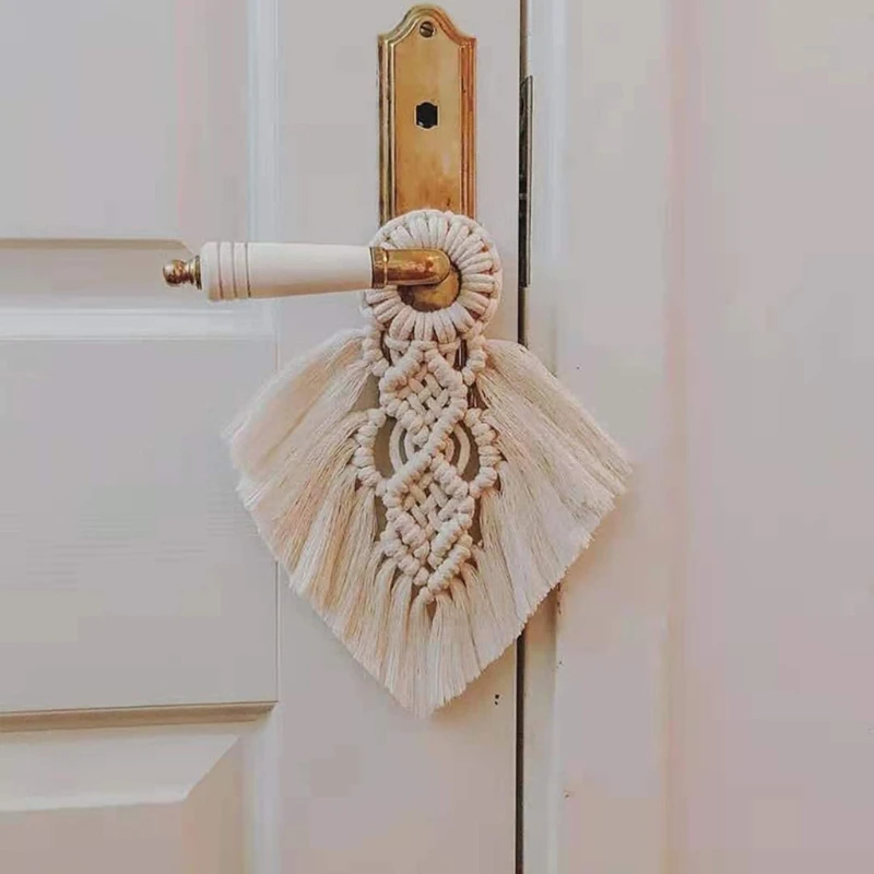 Macrame Door Handle Swing Rope Wall Hanging Decorative Colored for Boho Home Decor Party Supplies Baby Shower Nursey Dor