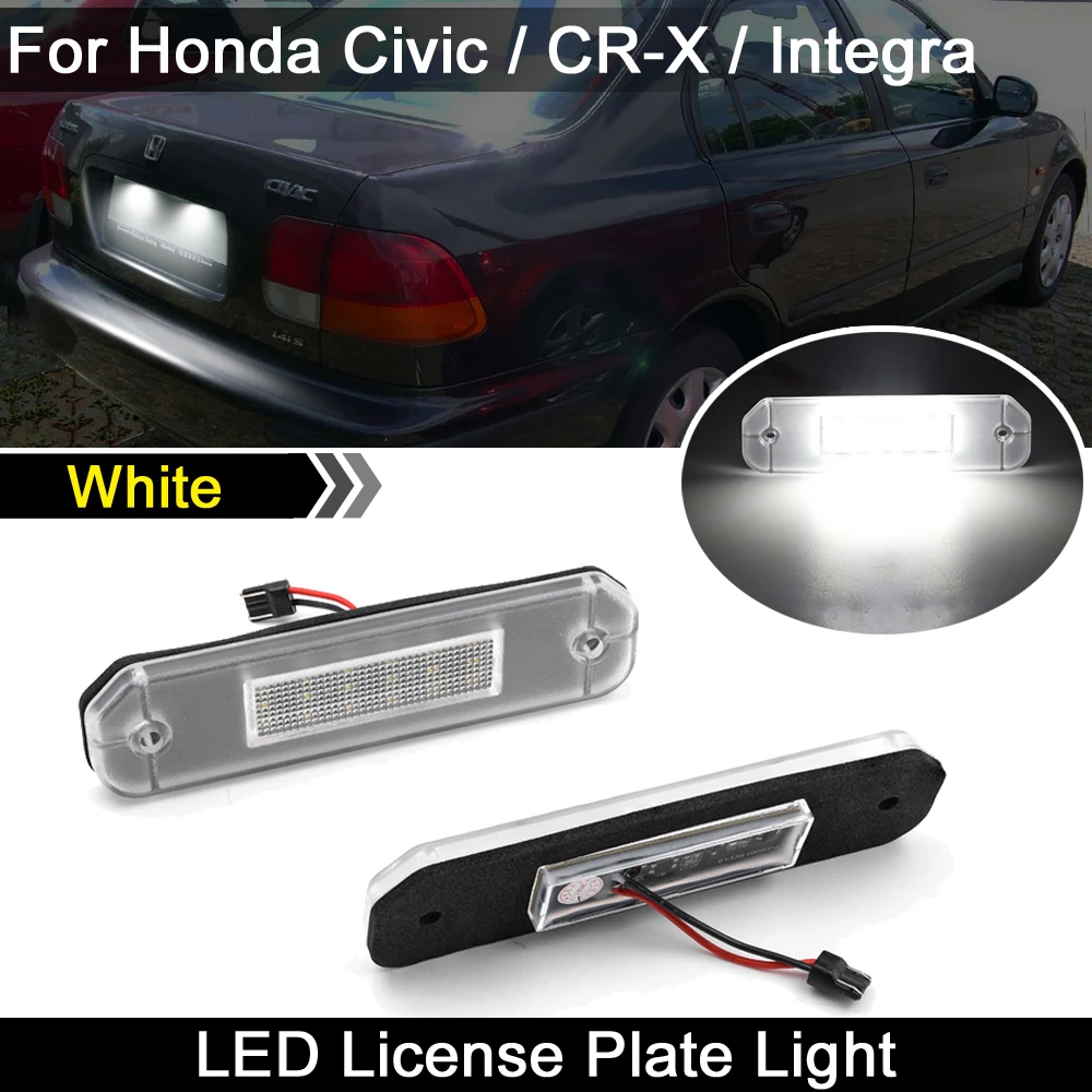 12V For Honda Civic EJ EG EK EK3 CR-X Integra Rear White LED License Plate Light Number Plate Lamp