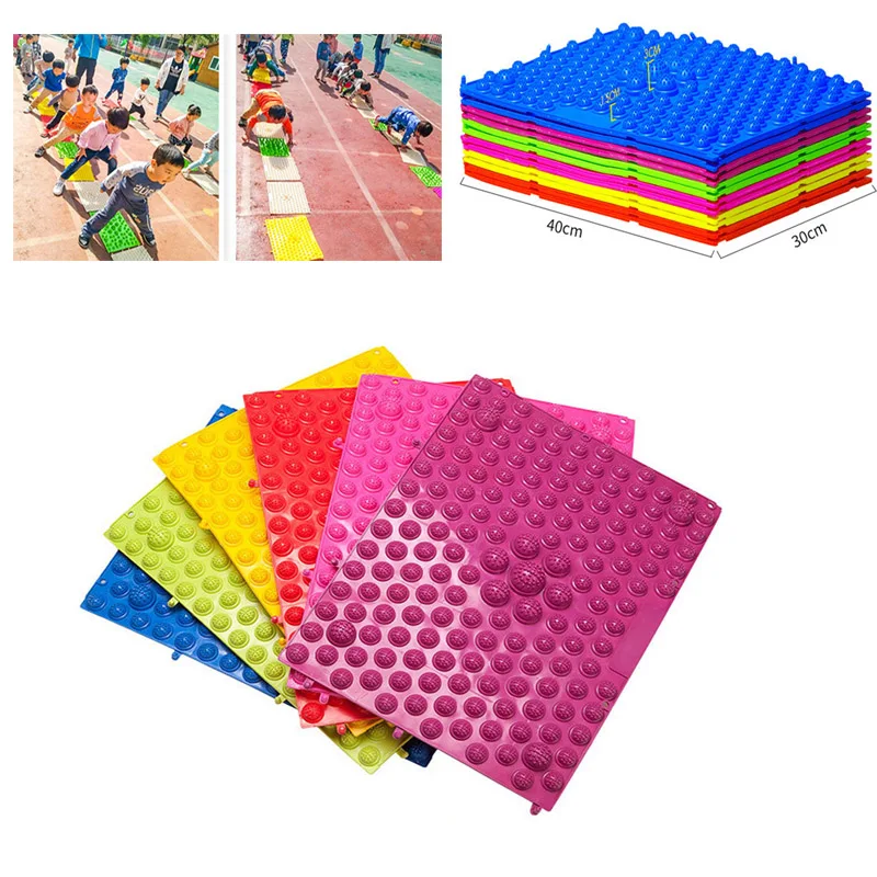 6Pcs Sensory Integration Toys Acupressure Therapy Foot Reflexology Mat Walking Massage Outdoor Fun Puzzle Games Play Floor Mats