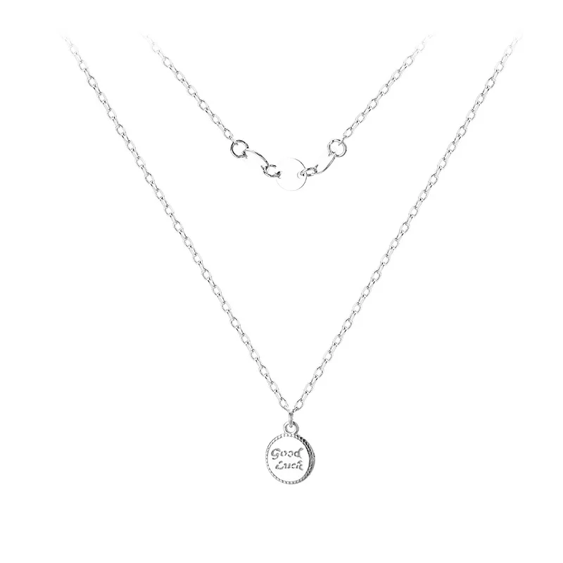 Simple Fashion Female Clavicle Chain Jewelry Gift Real 925 Sterling Silver Good Luck Double-layer Round Bead Pendant Necklace