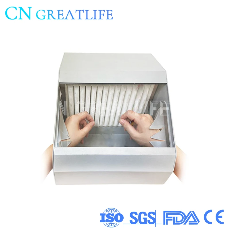 Dental Lab Equipment Vacuum Cleaner Collector Box Sandblasting Dust Collector Mobile Polishing Machine Dust Collector