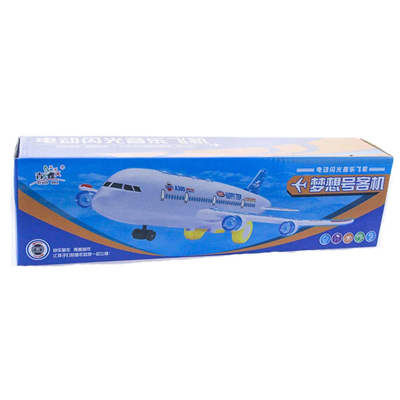 A380 Electric Kids Aircraft Led Lights Music Airplane Toy for Children DIY Assembled Plane Model Electric Toy Boys Birthday Gift