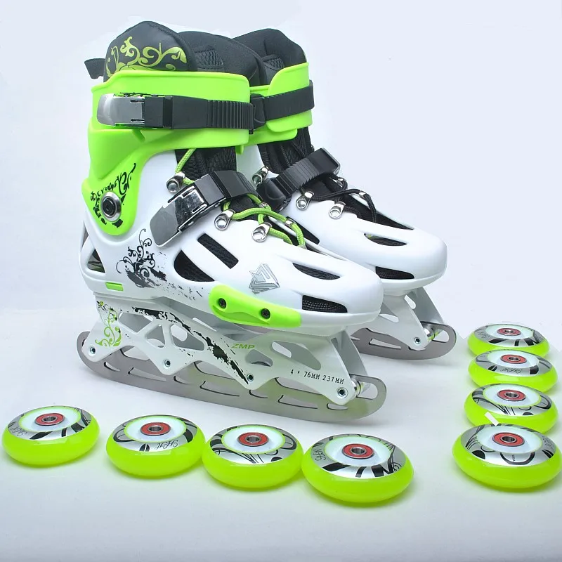 Schlittschuhe Rollschuh Ski Klinge 3mm Edelstahl Inline Abbildung Ice Hockey Skate Für Erwachsene Kid Größe Eis-Skating Vollen Satz