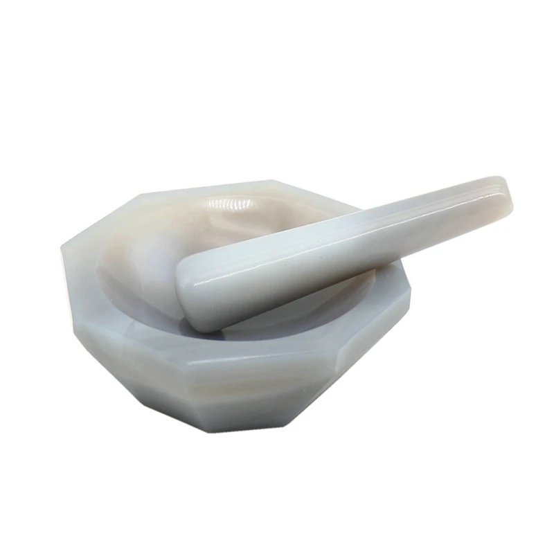 

1PCS 130MM Natural Agate Mortar For Laboratory Grinding High Grade Agate Mortar With Grinding Rod