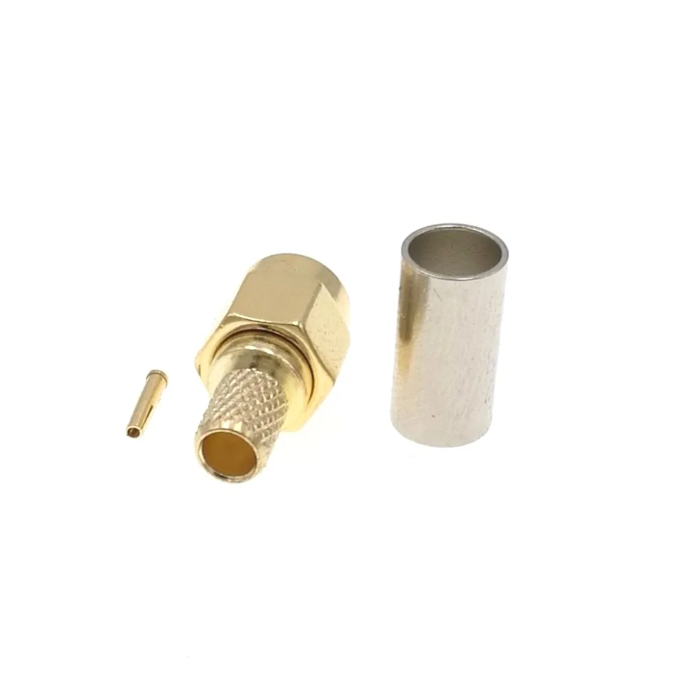 RP-SMA Male Jack RF SMA Connector for 50-3 RG58 RG142 RG400 LMR195 RG223 Cable