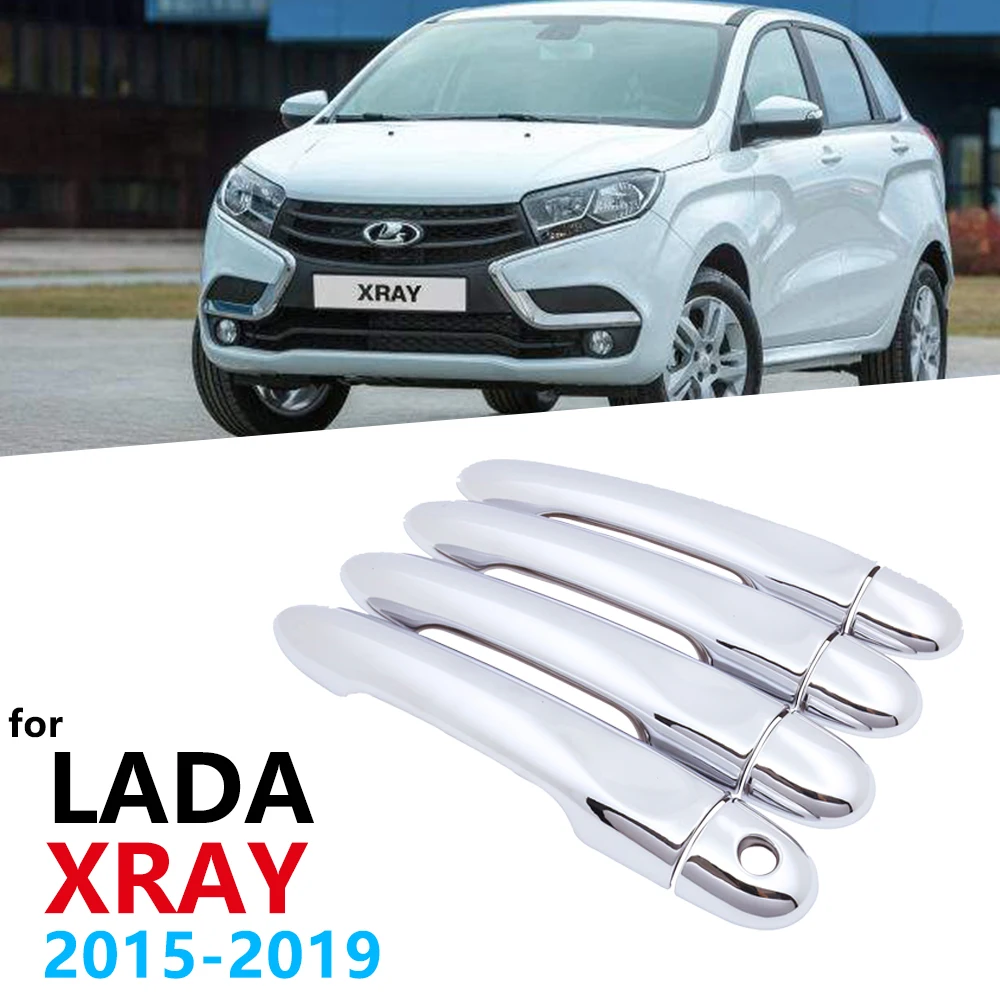 Luxurious Chrome Side Door Handles Cover Trim for Lada XRAY AvtoVAZ 2015 2016 2017 2018 2019 Car Accessories Sticker Catch