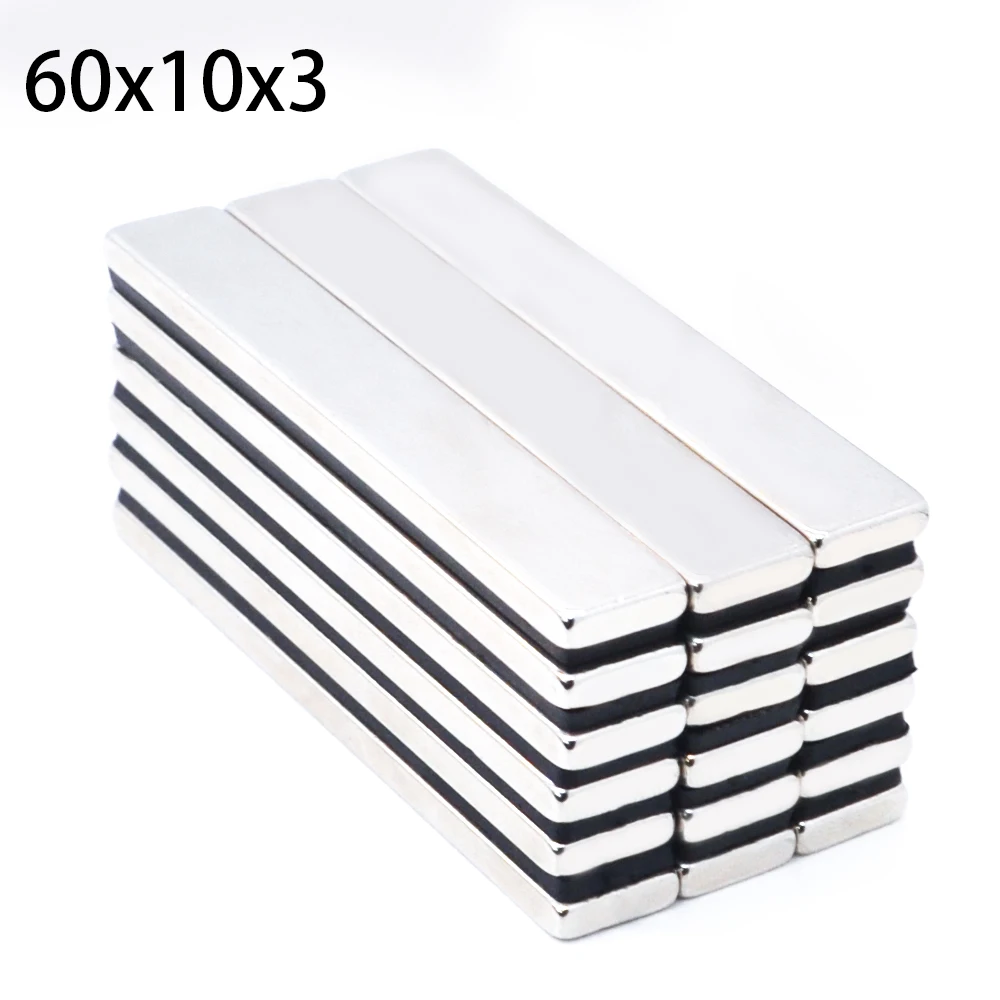 1/3/5/10Pcs 60x10x3 Neodymium Magnet 60mm x 10mm x3mm N35 NdFeB Round Super Powerful Strong Permanent Magnetic imanes