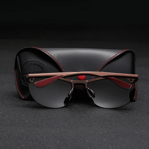 Imagen 2 del producto Gafas de sol de aluminio de diseñador para hombre, gafas de sol polarizadas de metal a la moda de alta calidad, gafas de sol para pescar y conducir, gafas de sol para hombre y mujer