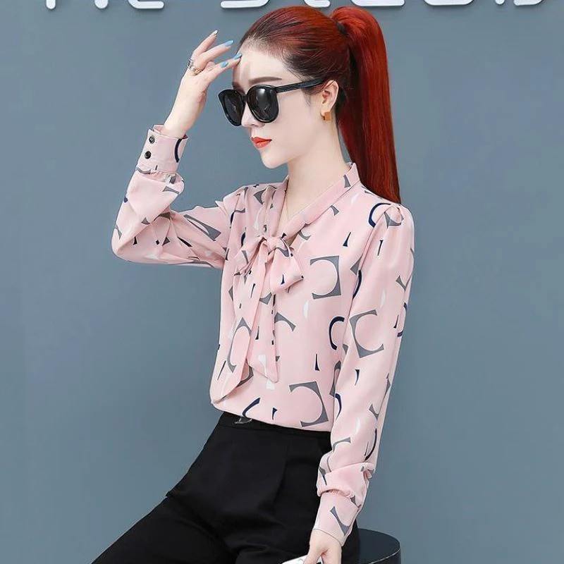 Chiffon Shirt  New Annals Dress In 2022 Foreign Style Fashion Undies Women\'s Long Sleeve Top Spring And Autumn Blouse Gir