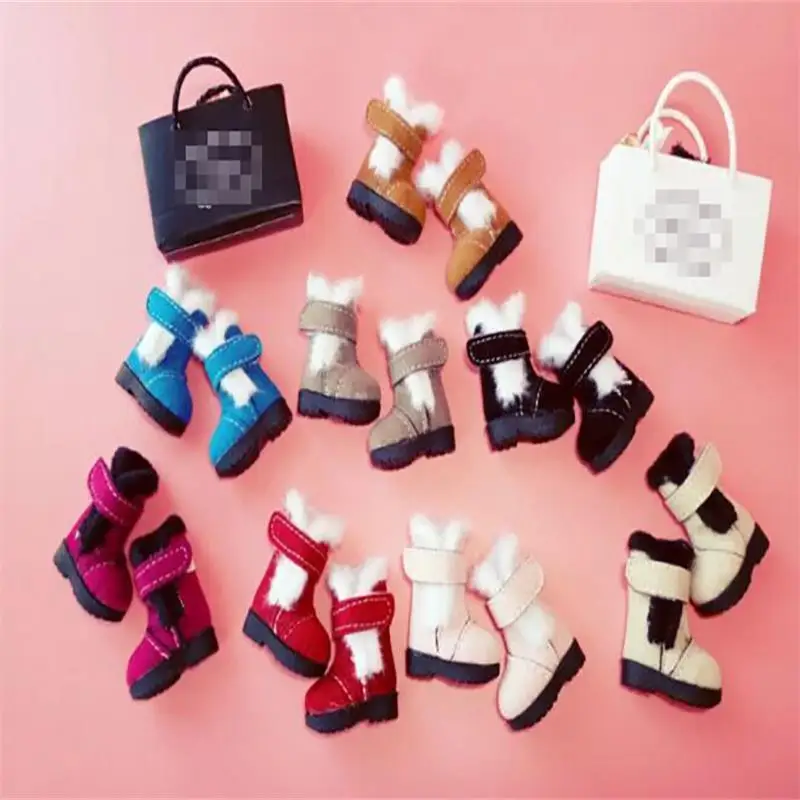 

1Pair Blyth Dolls Winter Boots Fur Snow Boots for azone licca pullip barbis kurhn momoko 19 joint body 1/6 Dolls accessories