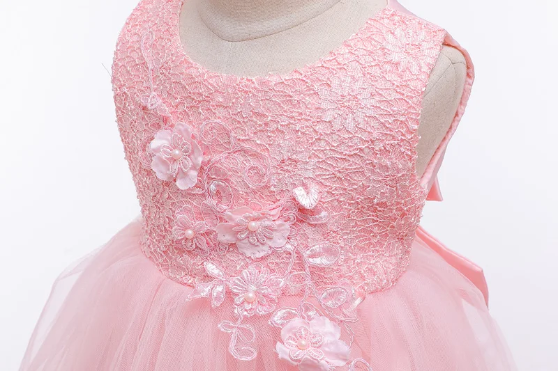 Girl Lace Princess Dress bow Princess Dress mesh multi-layer mesh gift dress birthday party dress 3-10-year-old Girl Dress