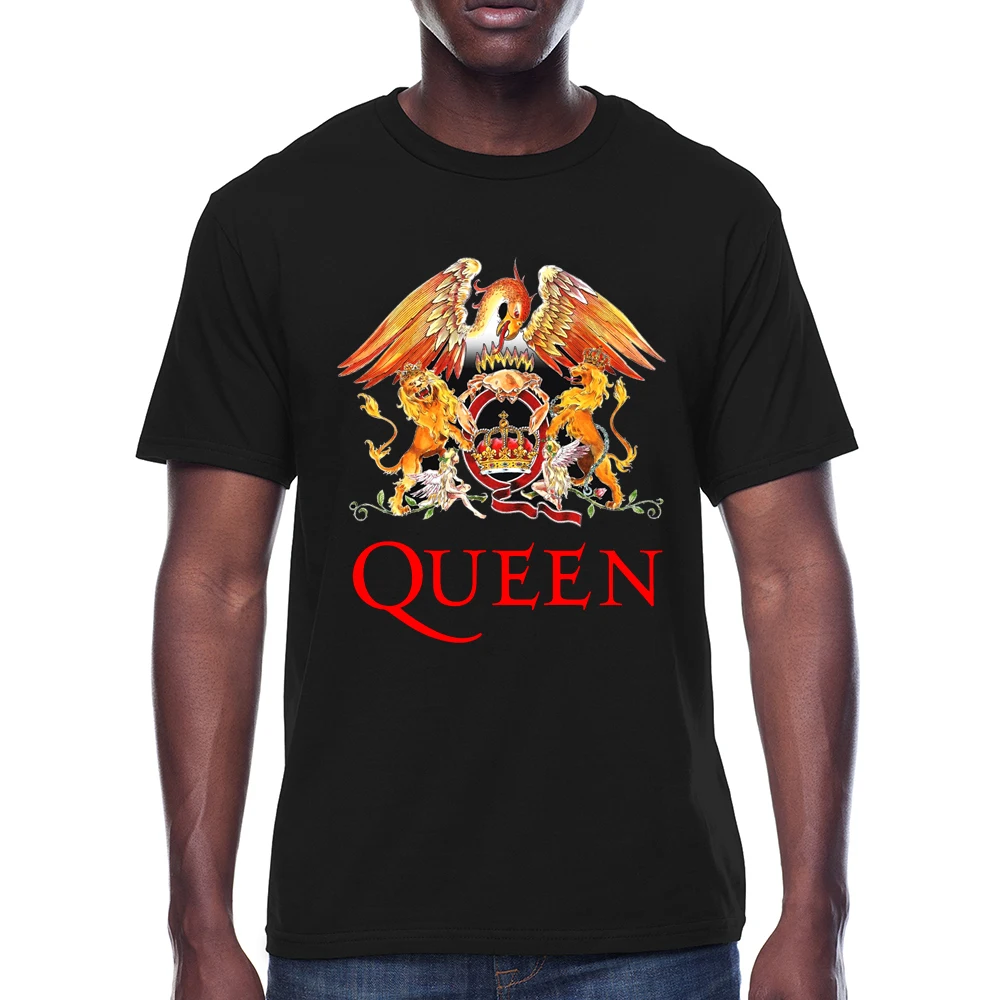 New Queen Rock Band T Shirt Men\'s Short Casual Cotton Print Black For Women Streetwear Kiss Tees Retro Clothing Plus Size XS-3XL