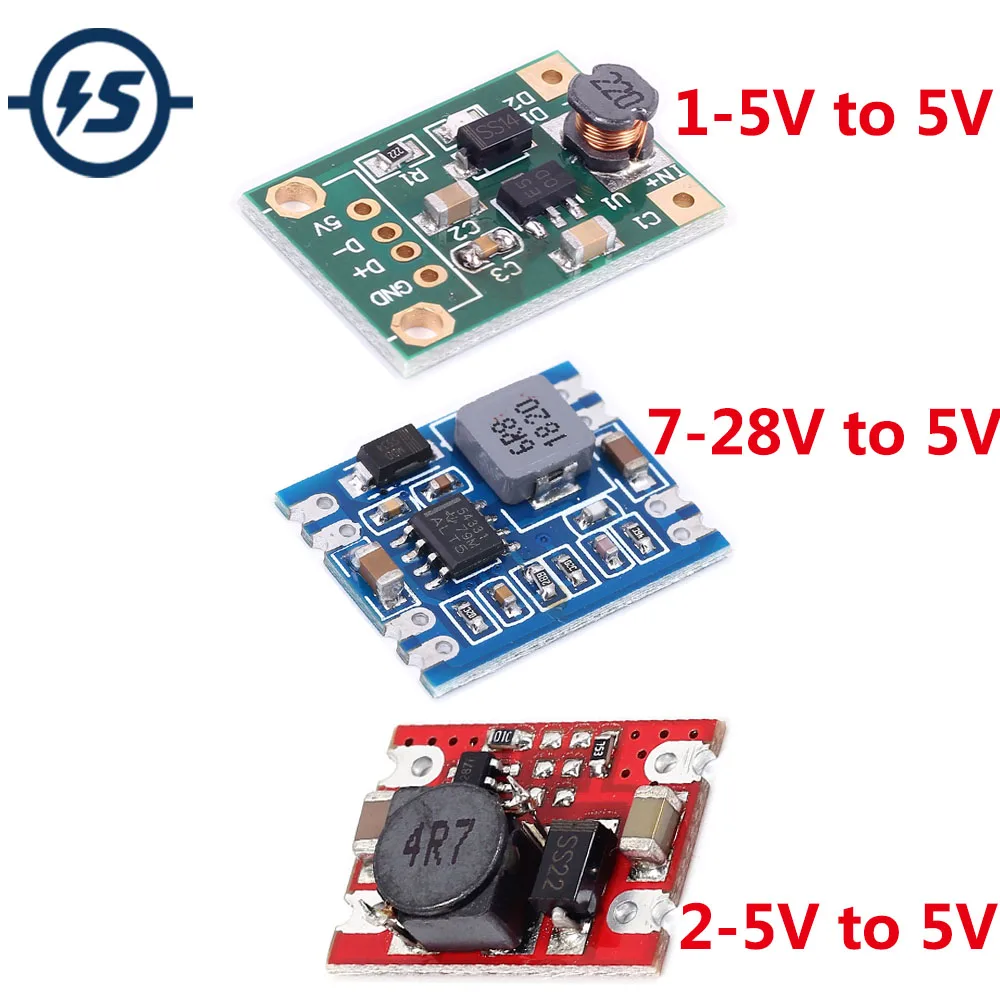 DC-DC Step Up/Down Power Supply Module Buck Boost Converter Voltage Stabilizer 1V-5V to 5V/7V-28V to 5V