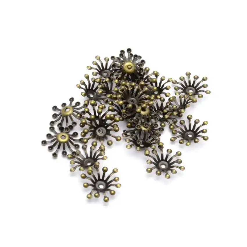 100PCs filigrana fiore avvolge connettori abbellimenti decorazione regalo risultati fai da te 15x13mm