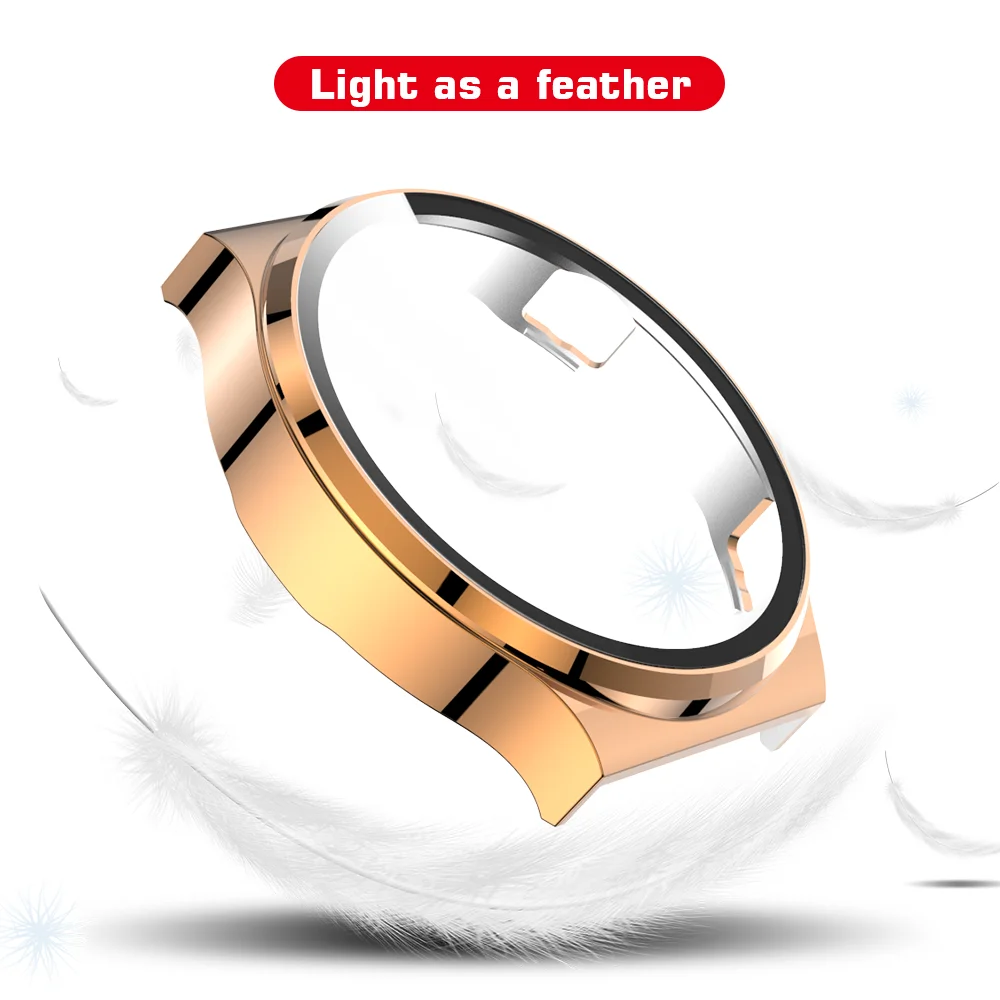 لهواوي ساعة GT 2 برو ساعة الغطاء الواقي حالة GT2 برو اكسسوارات 2in1 الزجاج المقسى كامل حامي الشاشة قذيفة