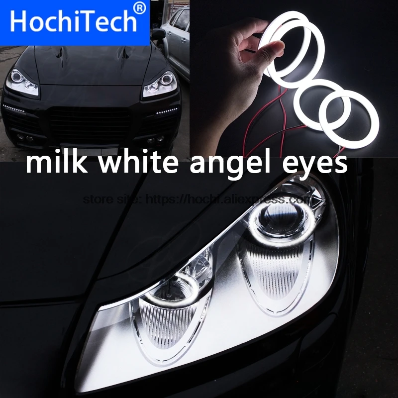 

HochiTech Eexcellent milk white cotton cover SMD cotton angel eyes halo ring kit daytime light DRL for Porsche Cayenne 2007-2009