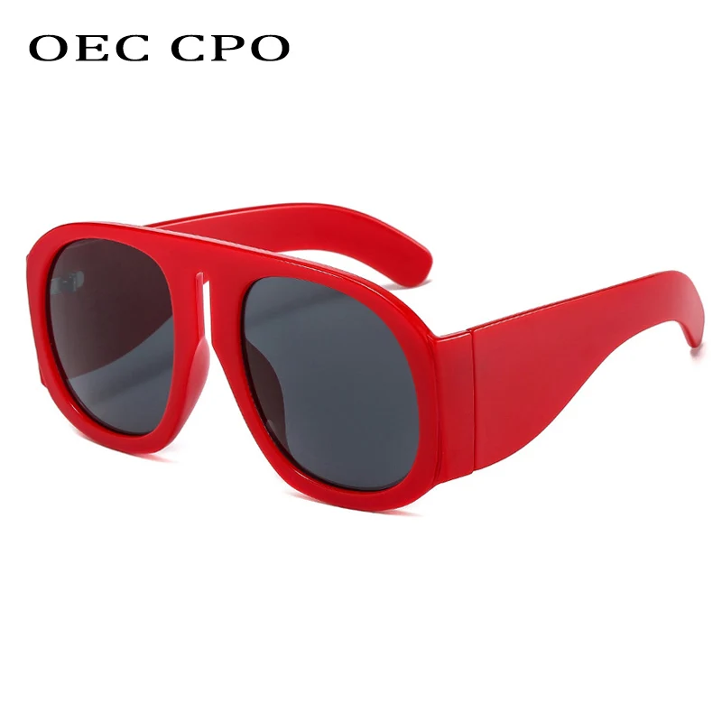 OEC CPO gafas De Sol cuadradas De gran tamaño para mujer, gafas De Sol Steampunk, Marco grande, lente degradada, gafas De Sol femeninas