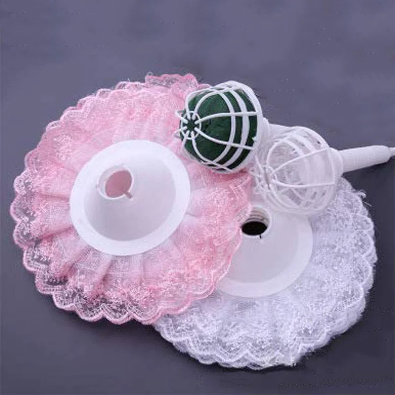 6Pcs Lace Bouquet Collar  Lace Collar DIY Gauze Bouquet Holder Wedding Bridal Bouquet Collar White Lace Decoration Bouquet Holde