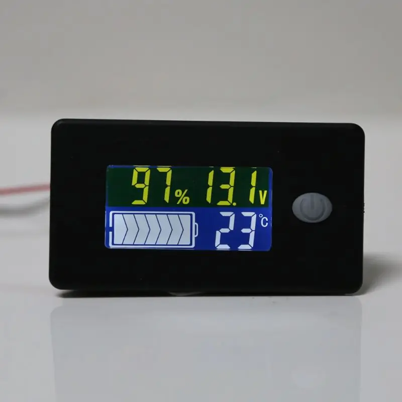 Li-ion Lifepo4-indicador de Capacidade da Bateria 12v 24v 36v 48v 60v 72 Display Lcd Voltímetro Medidor de Temperatura