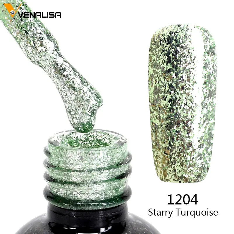 Venalisa 12ml Nagelkunst-Gel-Lack Super Glänzender Diamant-Glitter Pailletten-Sternenhimmel Platin-Emaille für Perfekte Maniküre – Detail 9