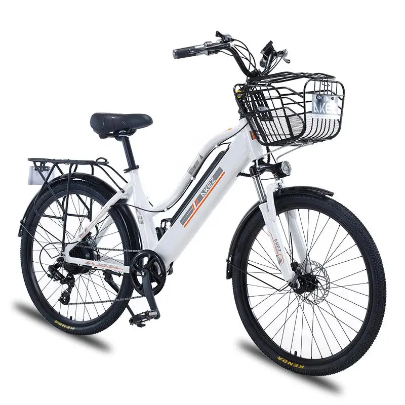 New Electric Bicycle Women Electric Bicycles 36V 350W 35Km/h 26 inch Mountain Electric City Bike With Removable Battery/Basket