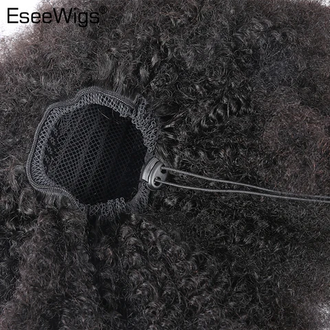Eseewigs 4B 4C афро кудрявые человеческие волосы конский хвост