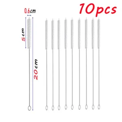 3/5/10 Pcs/Set Inoxydable Doux Cheveux D'aspiration Tube de Verre Nettoyant Brosses Outils Aquarium Paille Brosse De Nettoyage De Bouteille