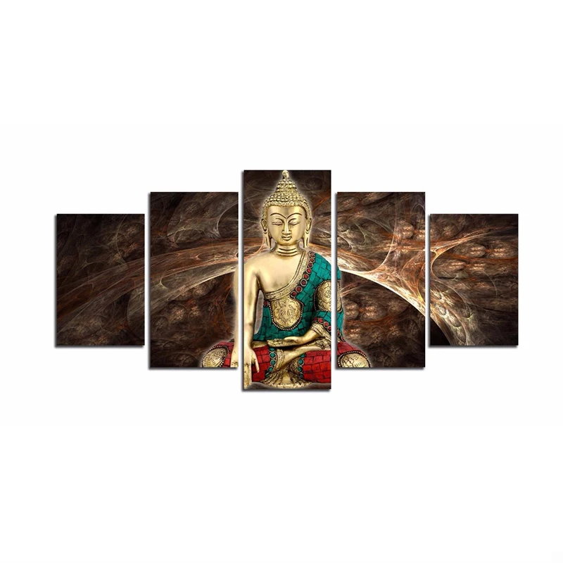 

Canvas Print Modern Fashion Wall Art the Abstract Gold Buddha for Home Decoration No Frame